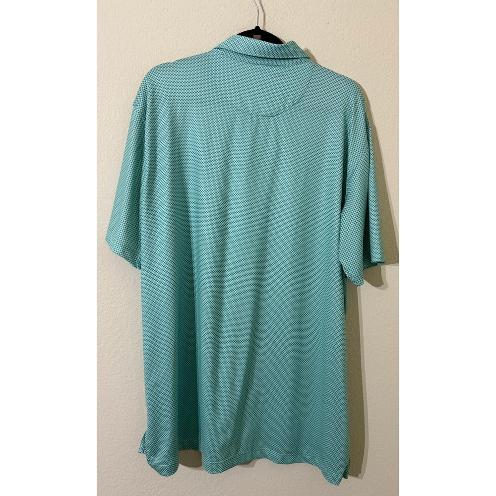 Peter Millar Green Geometric Haalalai Hawaii Button Front Collard Polo Size XL - Picture 2 of 6